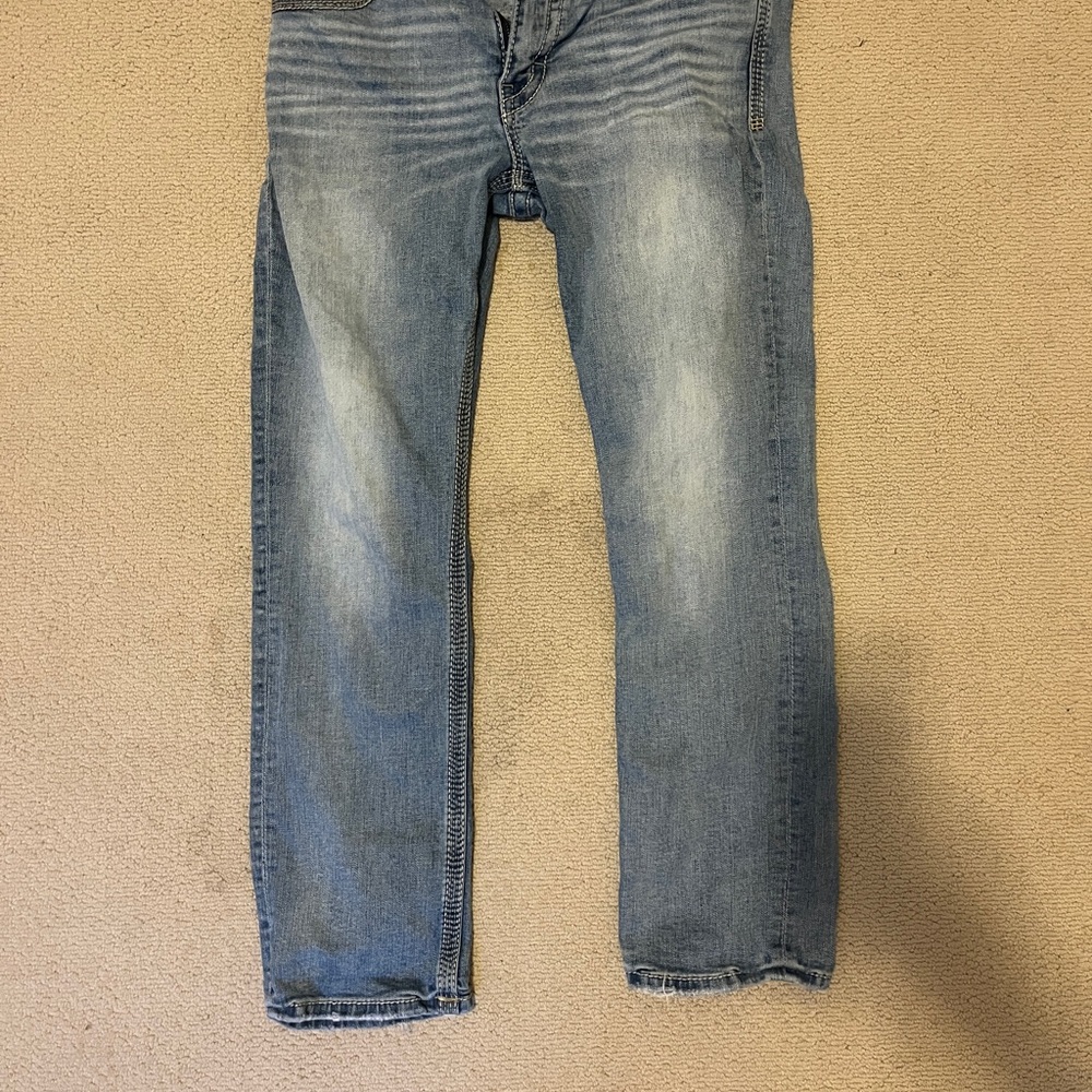 Stylish Light Blue Men's Straight Jeans 33x32